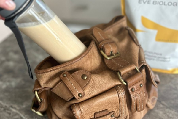 Vanilla shake being put into a bag