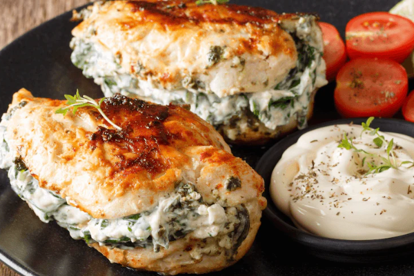 Chicken breasts stuffed with spinach