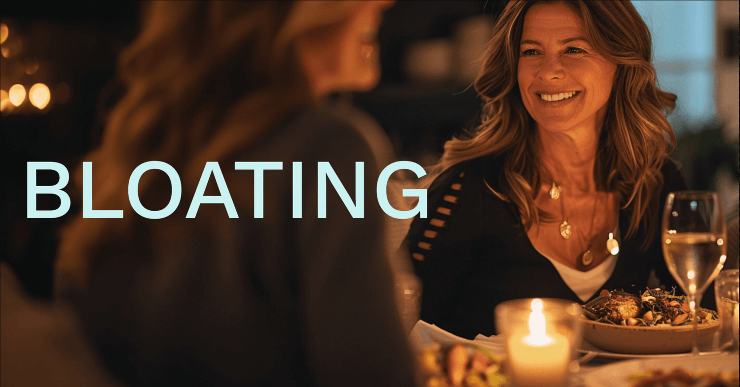Woman at dinner with friends