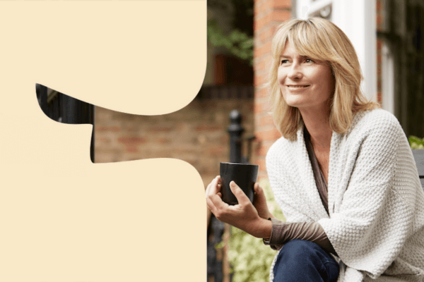 Middle aged woman with coffee