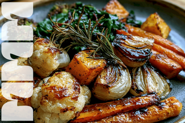 fibre filled vegetables roasted