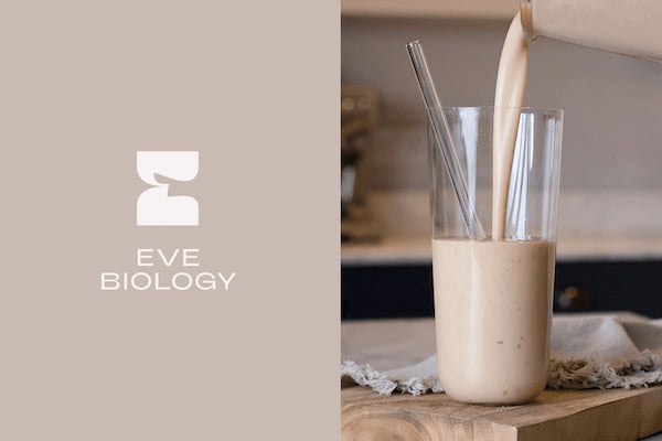 Eve Biology shake being poured from jug