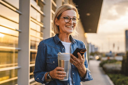 Woman taking a break outside