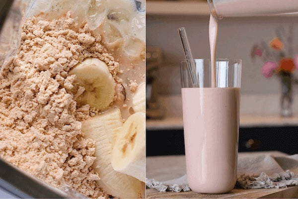 banana and strawberry breakfast shake