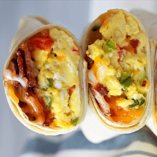 High protein lunch wraps - eggs and ham