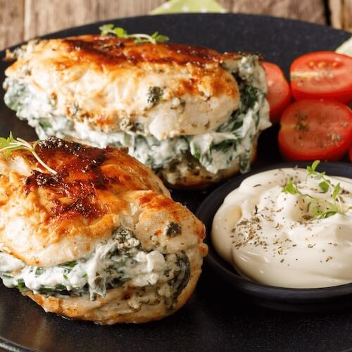 Garlic Spinach Stuffed Chicken