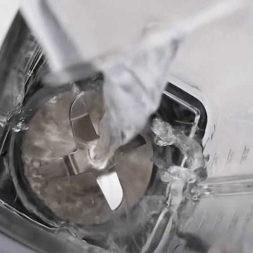 water being added to blender